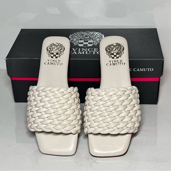 Vince Camuto Leather Quilted Slide Sandals - Arissa - Picture 5 of 7